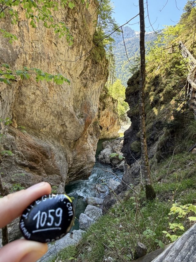 Hand-painted penguin stone #1059 hidden at Lammerklamm, Scheffau am Tennengebirge, Austria (photo 4 of 5)
