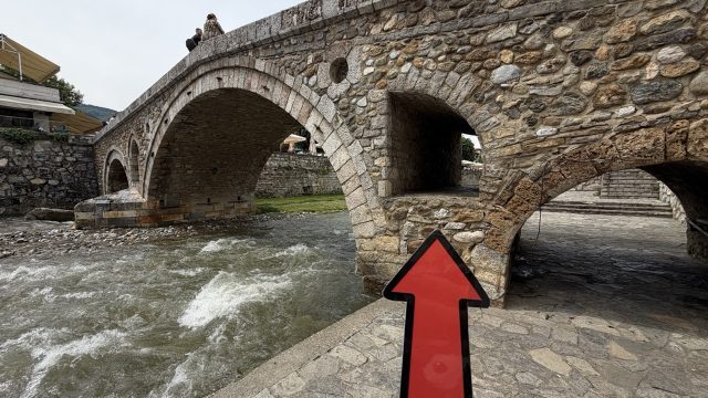 Hand-painted penguin stone #1099 hidden at Old Stone Bridge, Prizren, Kosovo (photo 4 of 4)