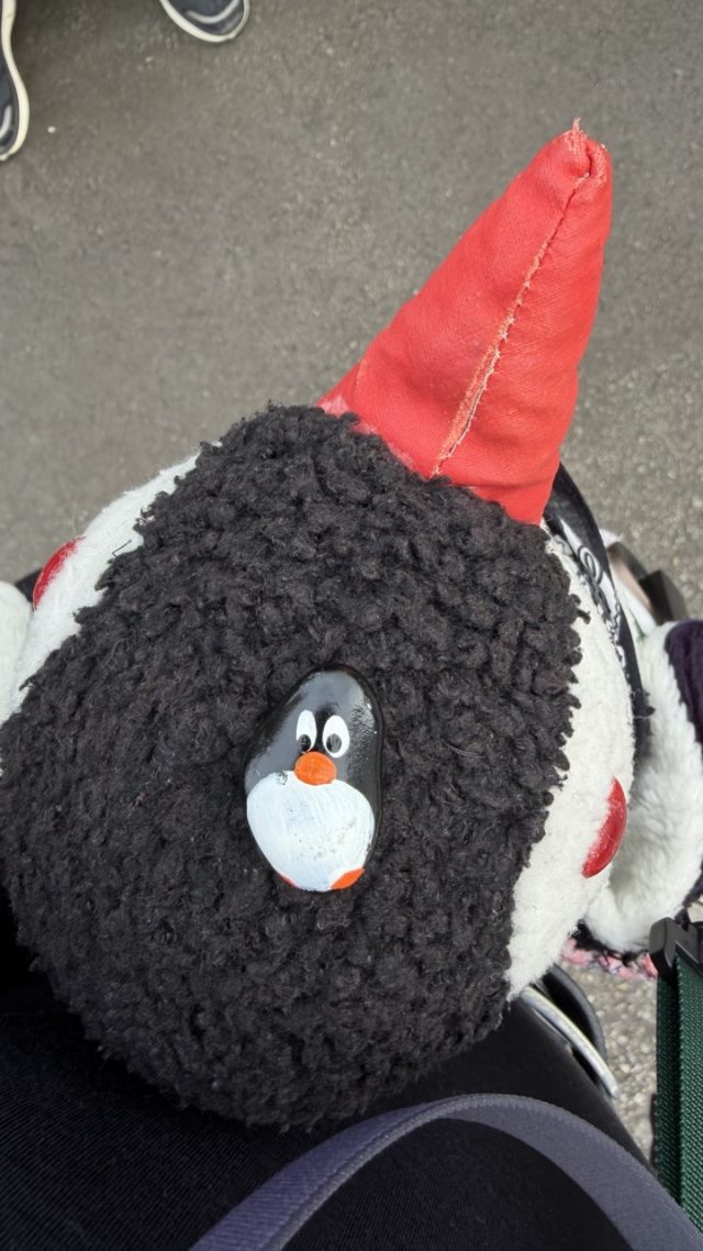 Hand-painted penguin stone #1126 hidden at Hram Sv. Konstantin i Elena, Skopje, North Macedonia (photo 3 of 5)