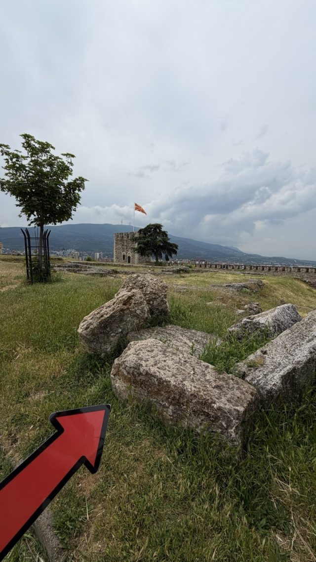 Hand-painted penguin stone #1130 hidden at Rocks at Skopje Fortress, Skopje, North Macedonia (photo 5 of 5)