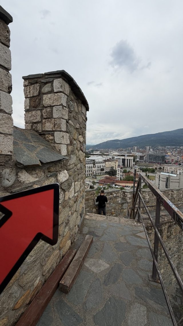Hand-painted penguin stone #1137 hidden at Fortress View Point, Skopje, North Macedonia (photo 5 of 5)