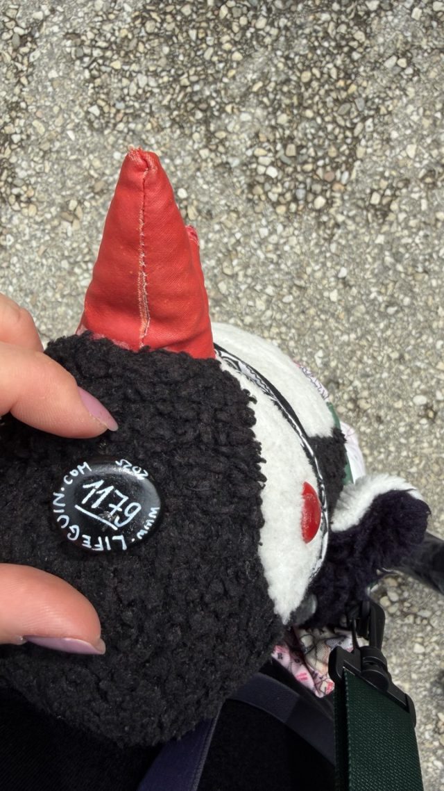 Hand-painted penguin stone #1179 hidden at Entrance Gate, Macedonian Village, North Macedonia (photo 3 of 4)