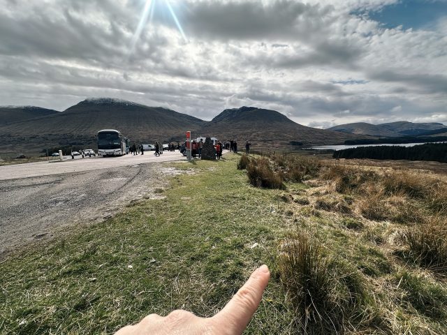 Hand-painted penguin stone #465 hidden at Tulla Viewpoint, Loch Tulla, United Kingdom (photo 4 of 4)