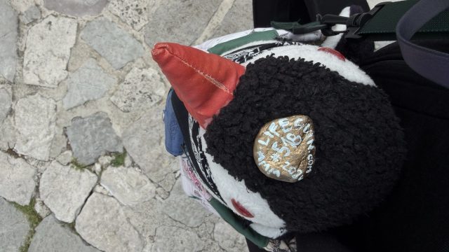 Hand-painted penguin stone #518 hidden at Church of Our Lady of the Rocks, Perast, Montenegro (photo 3 of 5)