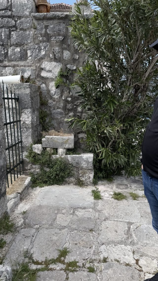 Hand-painted penguin stone #518 hidden at Church of Our Lady of the Rocks, Perast, Montenegro (photo 4 of 5)