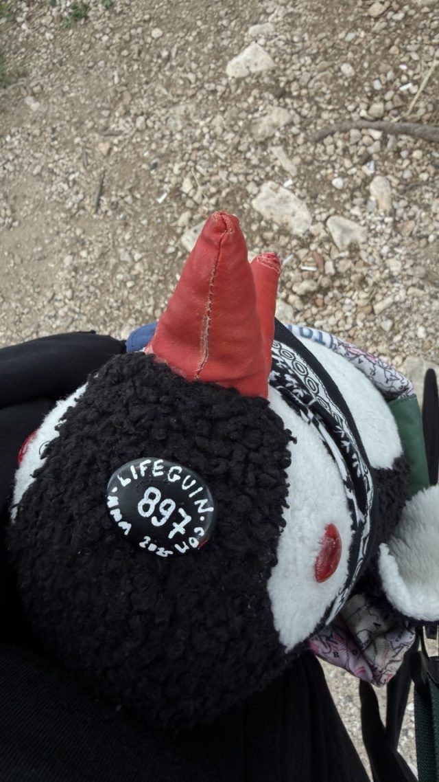 Hand-painted penguin stone #897 hidden at Tree in Parking Lot, Perast, Montenegro (photo 4 of 5)