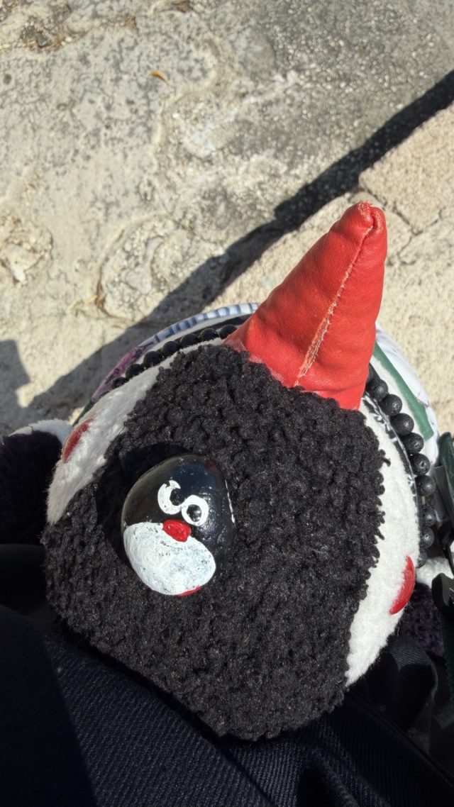 Hand-painted penguin stone #904 hidden at Port 22 Beach, Dubrovnik, Croatia (photo 2 of 5)