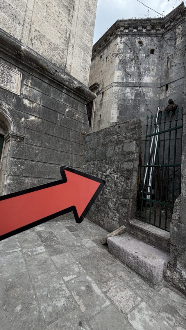 Hand-painted penguin stone #907 hidden at Bell Tower, Perast, Montenegro (photo 4 of 5)