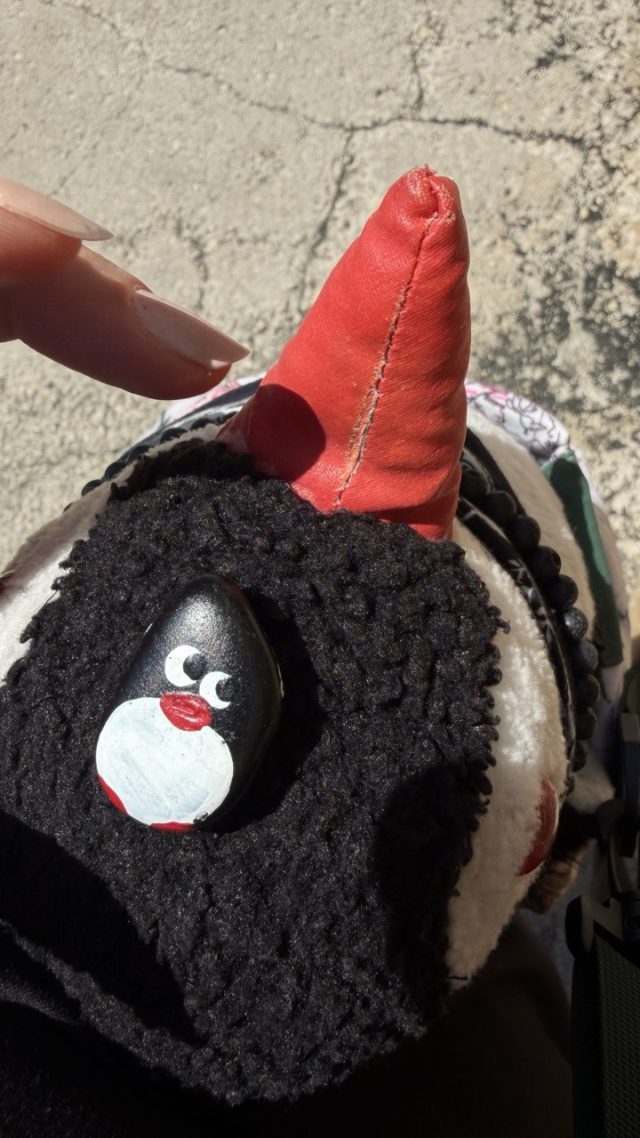 Hand-painted penguin stone #910 hidden at St. John's Fort, Dubrovnik, Croatia (photo 3 of 4)