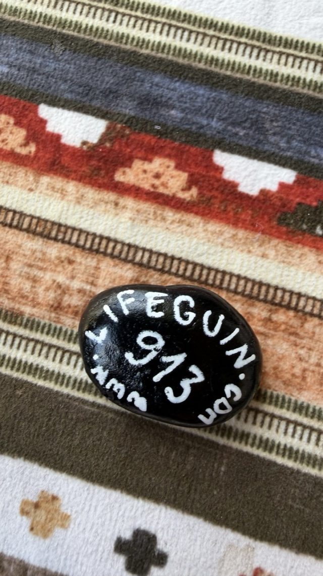 Hand-painted penguin stone #913 hidden at Restaurant Lagero, Mostar, Bosnia and Herzegovina (photo 3 of 5)