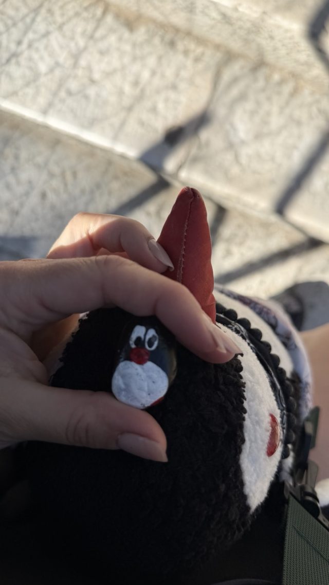 Hand-painted penguin stone #918 hidden at Fortress Imperial, Dubrovnik, Croatia (photo 2 of 5)