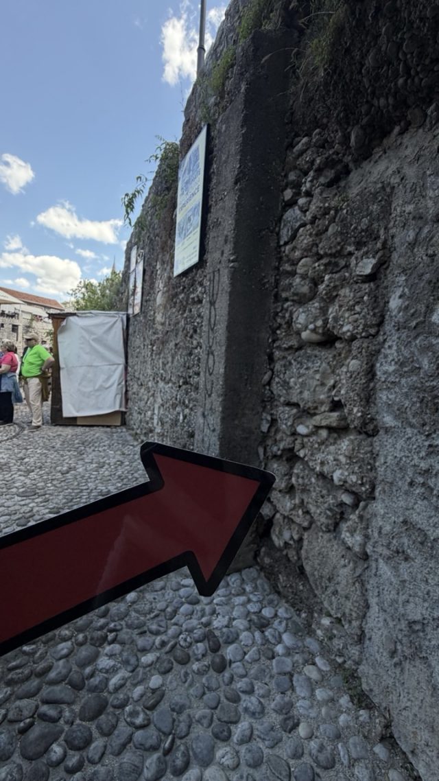 Hand-painted penguin stone #926 hidden at Crooked Bridge, Mostar, Bosnia and Herzegovina (photo 5 of 5)