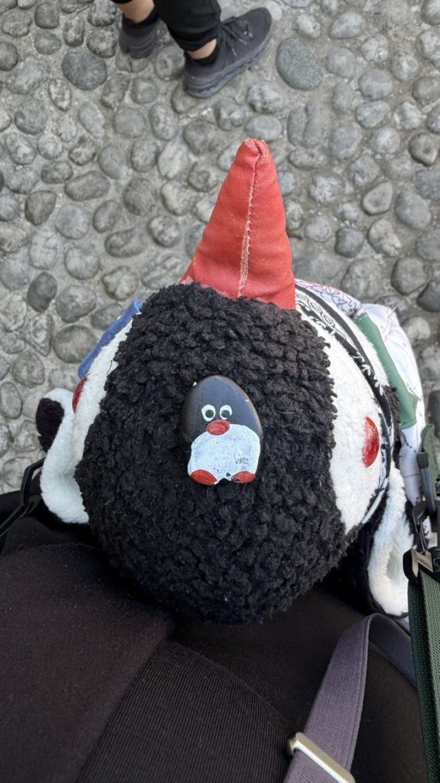 Hand-painted penguin stone #931 hidden at Old Bridge Mostar, Mostar, Bosnia and Herzegovina (photo 2 of 5)