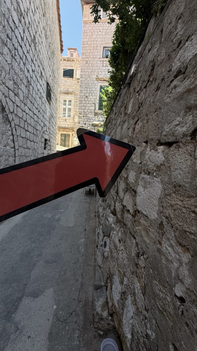 Hand-painted penguin stone #943 hidden at Random stone wall, Dubrovnik, Croatia (photo 4 of 4)
