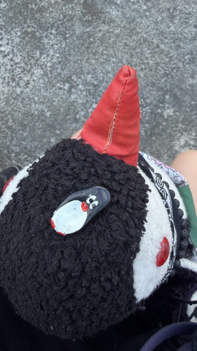 Hand-painted penguin stone #953 hidden at Bellevue Beach, Dubrovnik, Croatia (photo 3 of 5)