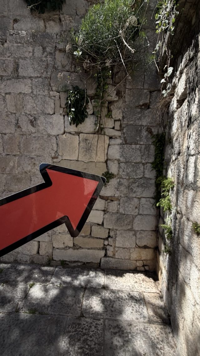 Hand-painted penguin stone #957 hidden at Church of St. Jerome, Dubrovnik, Croatia (photo 4 of 5)