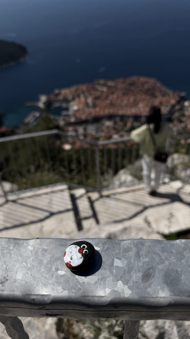Hand-painted penguin stone #963 hidden at Viewing Platform at Mount Srd, Dubrovnik, Croatia (photo 2 of 4)