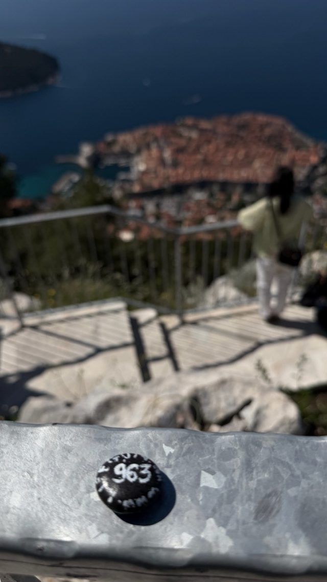 Hand-painted penguin stone #963 hidden at Viewing Platform at Mount Srd, Dubrovnik, Croatia (photo 3 of 4)