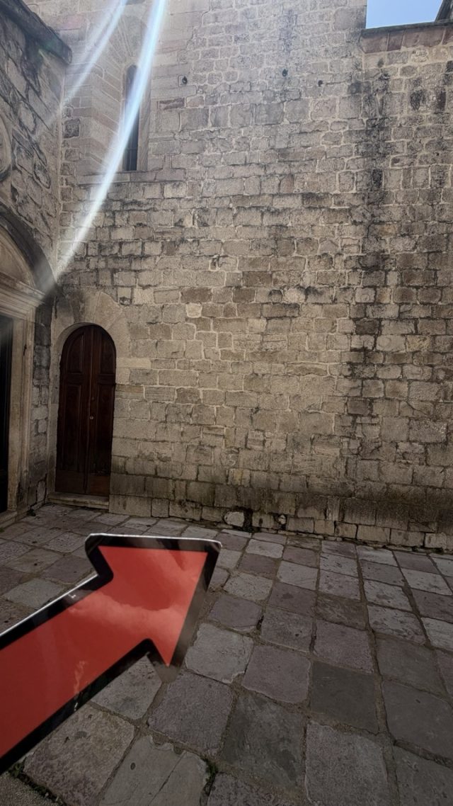 Hand-painted penguin stone #973 hidden at Saint Luke's Church, Kotor, Montenegro (photo 5 of 5)