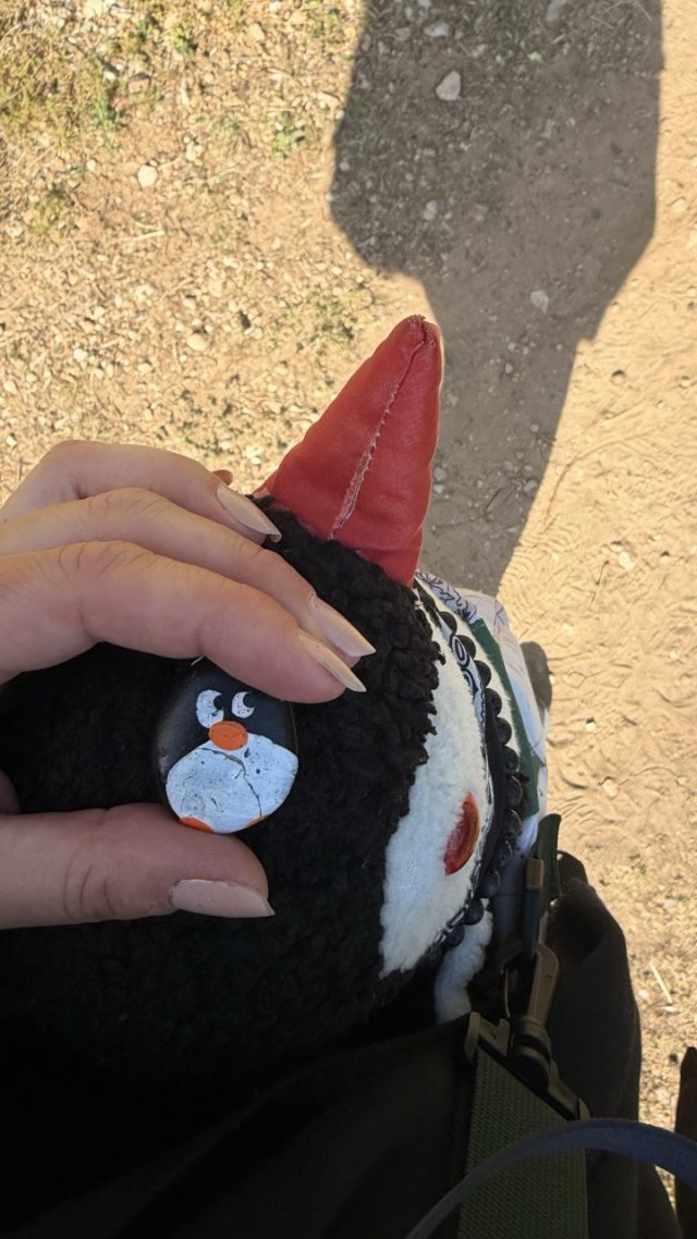 Hand-painted penguin stone #979 hidden at Stone Wall close to the stairs, Dubrovnik, Croatia (photo 3 of 5)