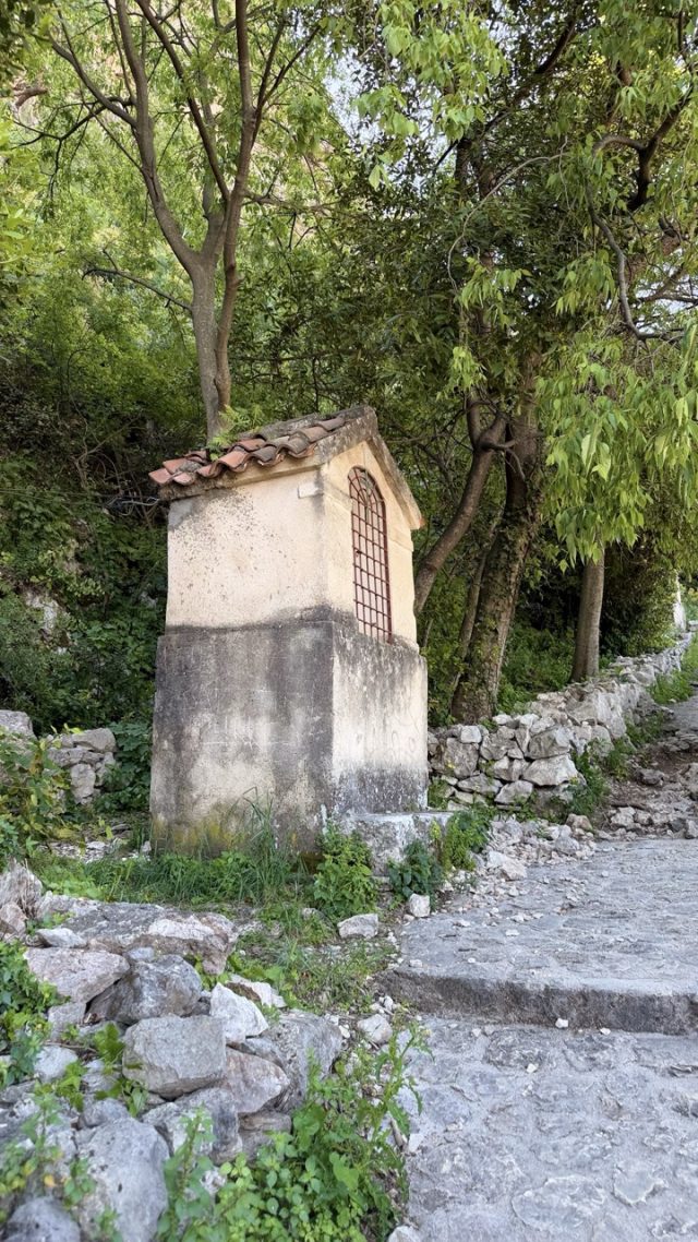 Hand-painted penguin stone #987 hidden at Small Chapel, Kotor, Montenegro (photo 4 of 5)