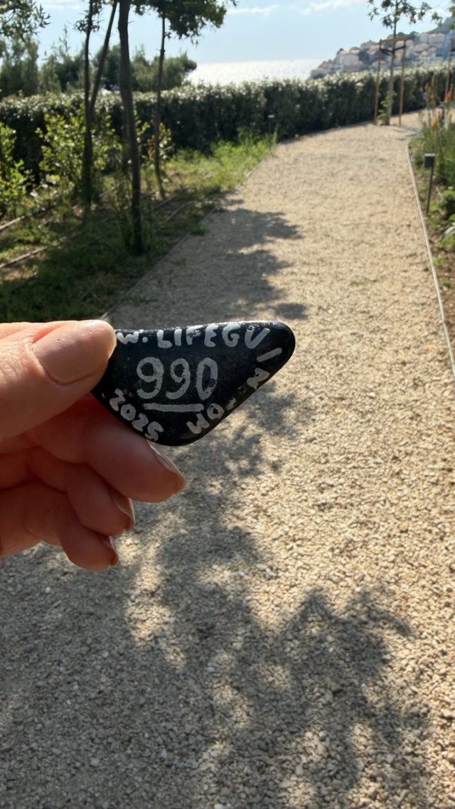 Hand-painted penguin stone #990 hidden at Old Stairs, Dubrovnik, Croatia (photo 2 of 5)