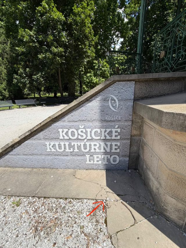 Hand-painted penguin stone #1096 hidden at Historical Musical Gazebo, Kosice, Slovakia (photo 4 of 4)