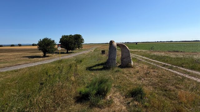 Hand-painted penguin stone #1146 hidden at Stone Statue, Rajka, Hungary (photo 3 of 5)