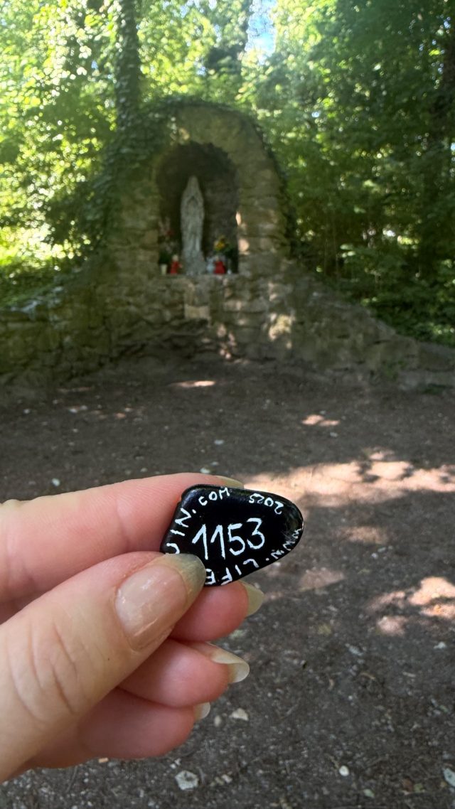 Hand-painted penguin stone #1153 hidden at Schlosspark Kittsee, Kittsee, Austria (photo 2 of 4)