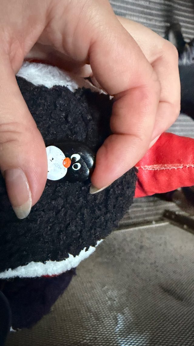 Hand-painted penguin stone #1166 hidden at Bridge, Liechtenstein Gorge, Austria (photo 2 of 5)