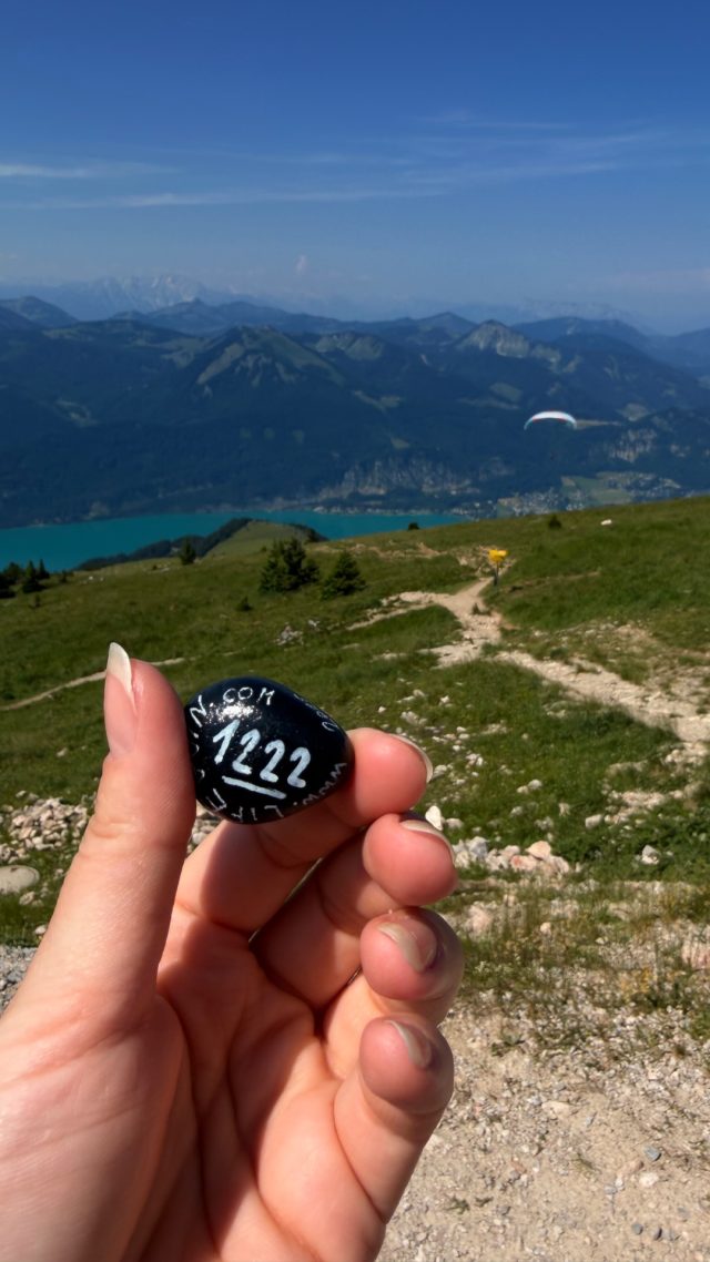 Hand-painted penguin stone #1222 hidden at Observation Deck, Schafberg, Austria (photo 4 of 5)