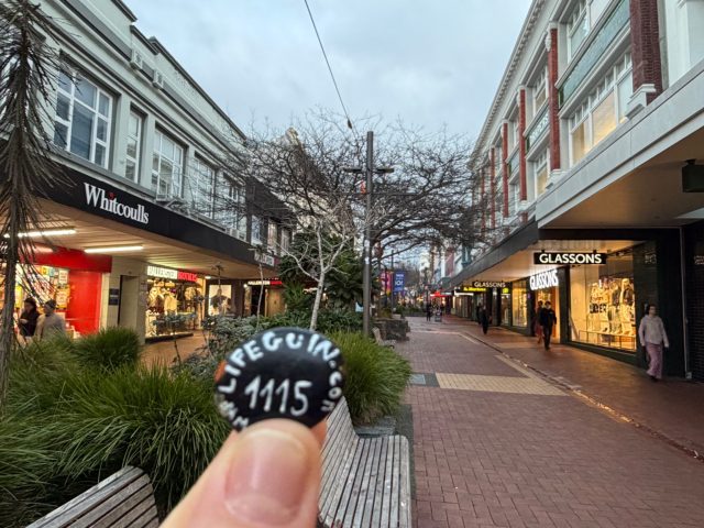Hand-painted penguin stone #1115 hidden at Cuba Street, Wellington, New Zealand (photo 2 of 5)