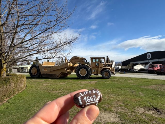 Hand-painted penguin stone #1662 hidden at National Transport & Toy Museum, Wanaka, New Zealand (photo 4 of 5)