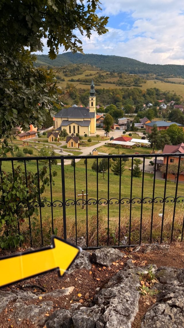 Hand-painted penguin stone #785 hidden at Church of the Holy Family, Lutina, Slovakia (photo 5 of 5)
