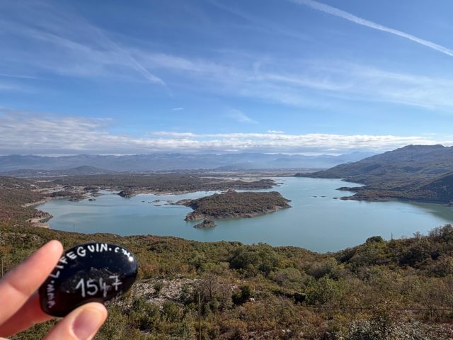 Hand-painted penguin stone #1547 hidden at Slano Lake, Slano Lake, Montenegro (photo 2 of 5)