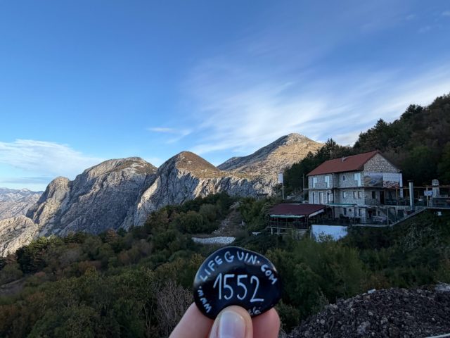 Hand-painted penguin stone #1552 hidden at Restaurant Nevjesta Jadrana, Cetinje, Montenegro (photo 2 of 4)