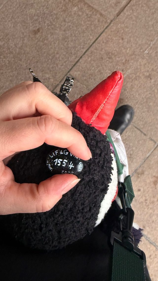 Hand-painted penguin stone #1554 hidden at Kongshavn High School, Oslo, Norway (photo 3 of 5)