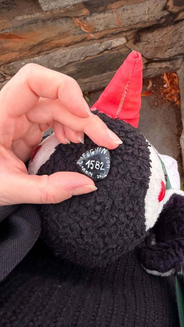 Hand-painted penguin stone #1582 hidden at Akershus Fortress Viewpoint, Oslo, Norway (photo 4 of 5)