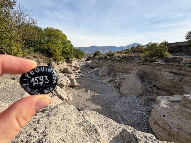 Hand-painted penguin stone #1593 hidden at Niagara Waterfall, Tuzi, Montenegro (photo 2 of 5)