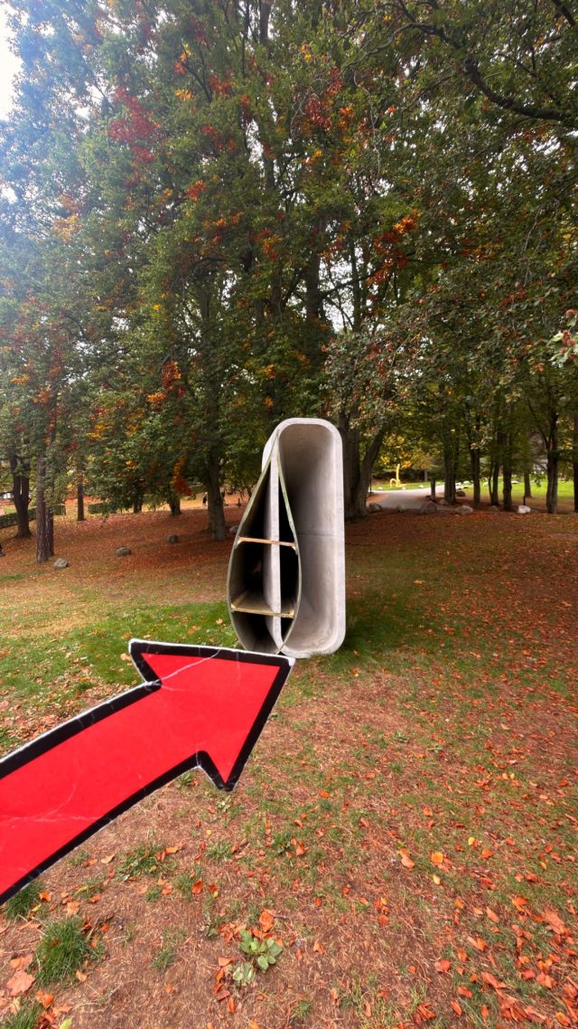 Hand-painted penguin stone #1689 hidden at Art Installation at Ekeberg, Oslo, Norway (photo 4 of 5)