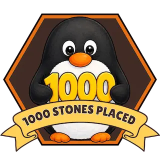 1,000 Stones Placed badge (locked)