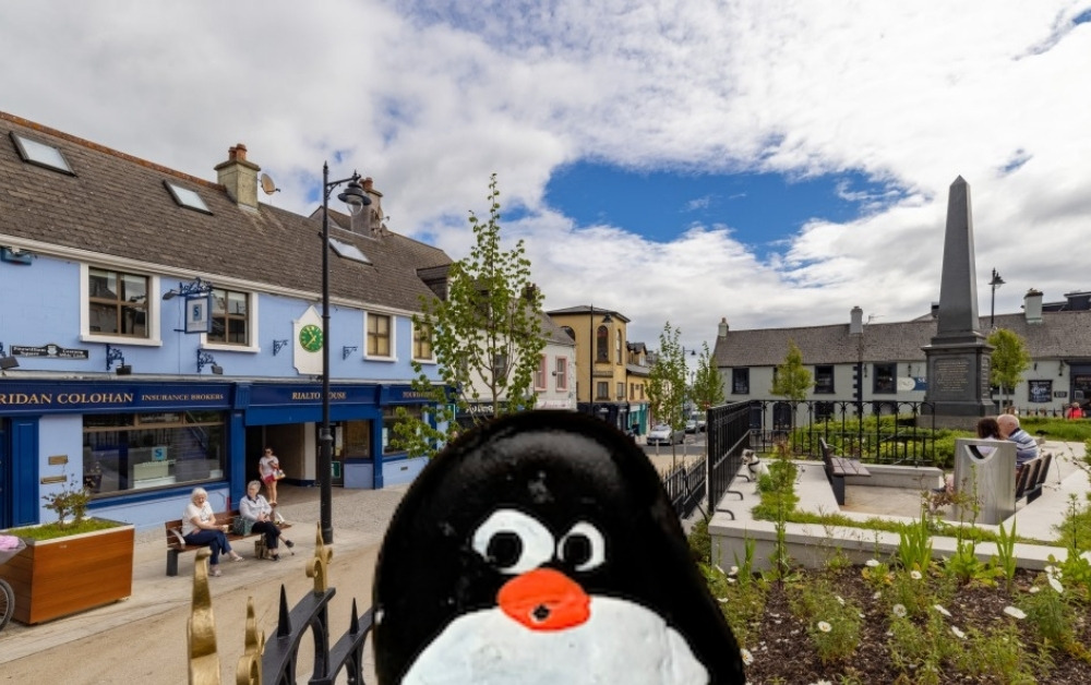 Hand-painted penguin stone #1104 hidden at Town Centre, Wicklow, Ireland (photo 1 of 5)